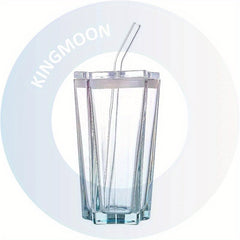 Ramadan Creative Glass Cup with Lid and Straw