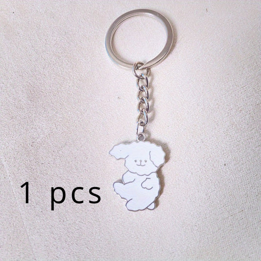 Metal Dog Keychain Cartoon Pendant