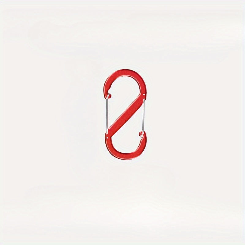 6pcs S Shaped Carabiners Outdoor Aluminium Alloy 8 Shaped Clip Multifunctional