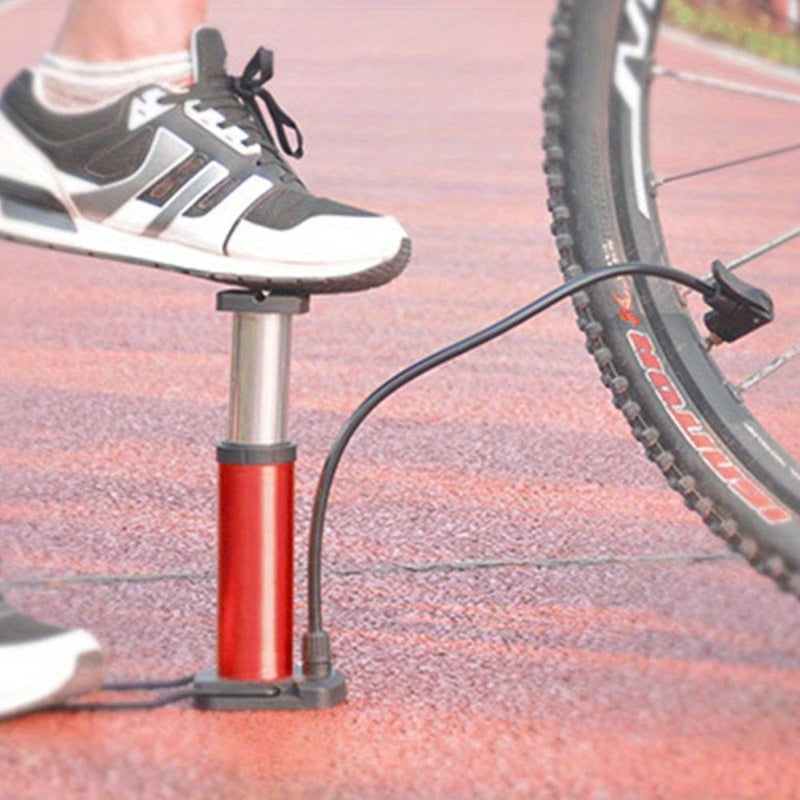 1PC Portable Bike Floor Pump with Gauge Foot Activated for Quick Inflation
