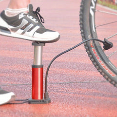 1PC Portable Bike Floor Pump with Gauge Foot Activated for Quick Inflation