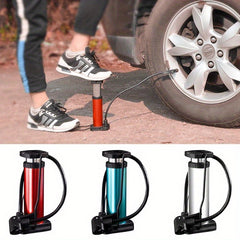 1PC Portable Bike Floor Pump with Gauge Foot Activated for Quick Inflation