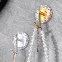 4pcs Acrylic Wall Hook Adhesive Punch Hanging Hook
