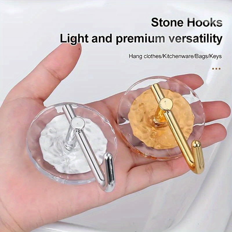 4pcs Acrylic Wall Hook Adhesive Punch Hanging Hook