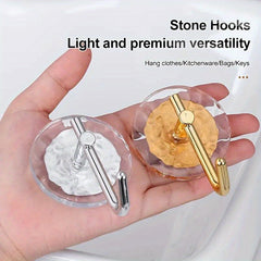 4pcs Acrylic Wall Hook Adhesive Punch Hanging Hook