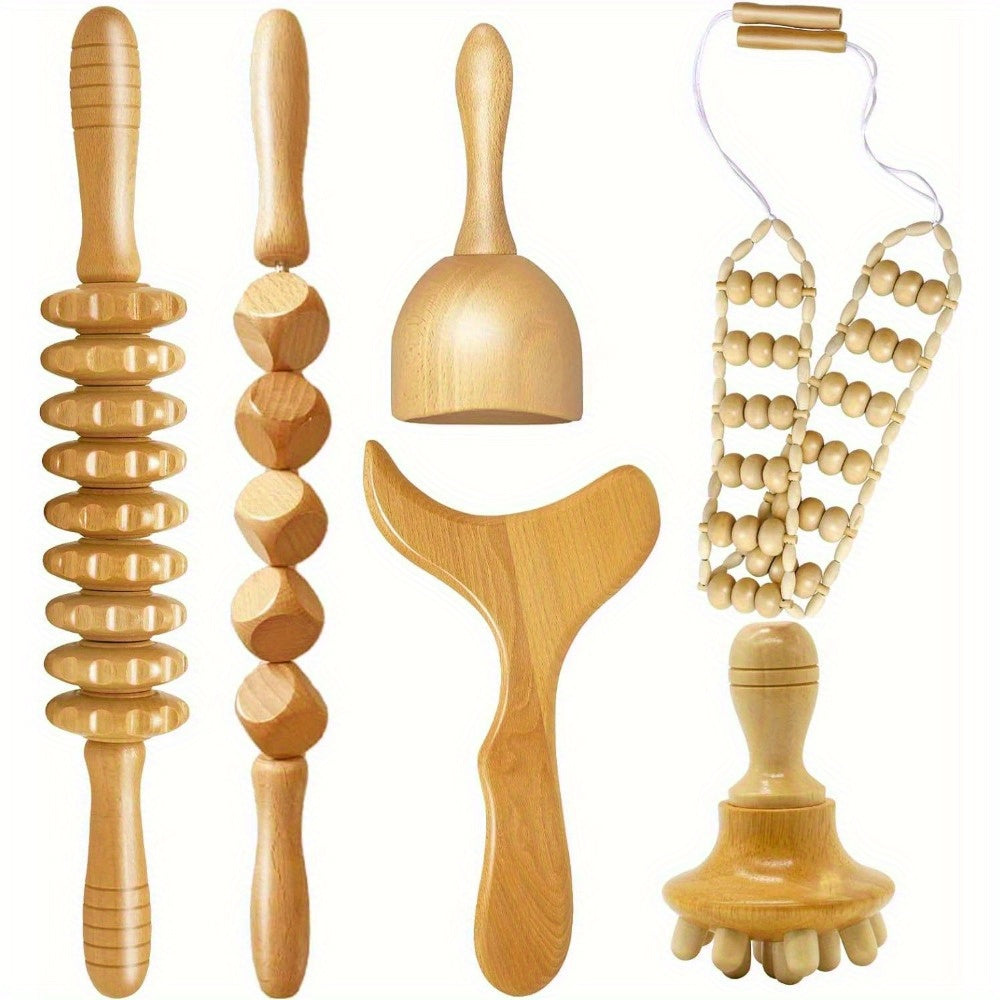 Wooden Massage Tools for Body Shaping and Lymphatic Drainage