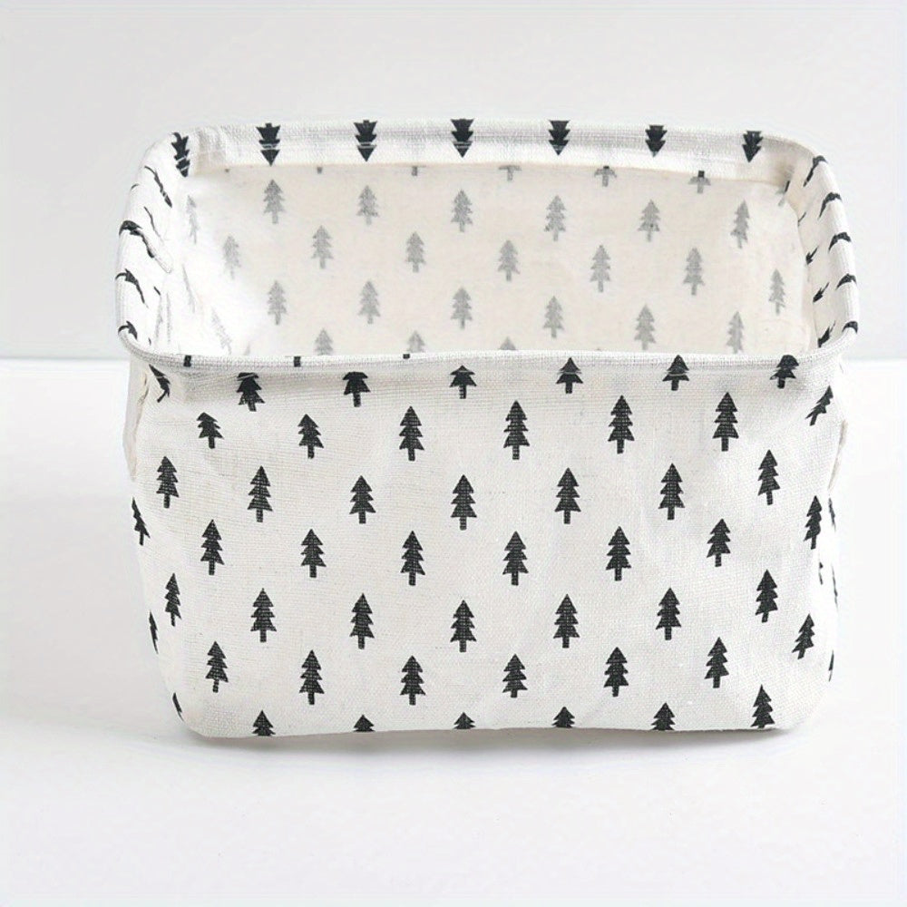 2pcs Small Fresh Fabric Desktop Storage Box Organizer