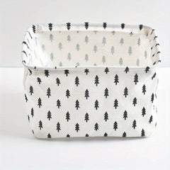2pcs Small Fresh Fabric Desktop Storage Box Organizer
