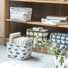 2pcs Small Fresh Fabric Desktop Storage Box Organizer