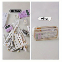 Transparent Pencil Case Pen Bag Layer Stationery Storage Bag
