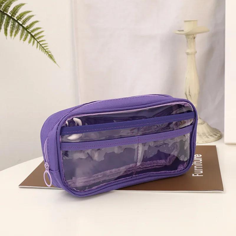 Transparent Pencil Case Pen Bag Layer Stationery Storage Bag