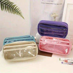 Transparent Pencil Case Pen Bag Layer Stationery Storage Bag
