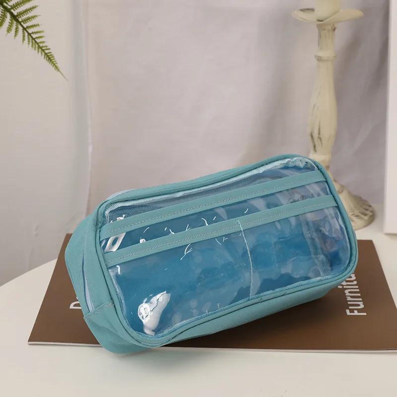 Transparent Pencil Case Pen Bag Layer Stationery Storage Bag