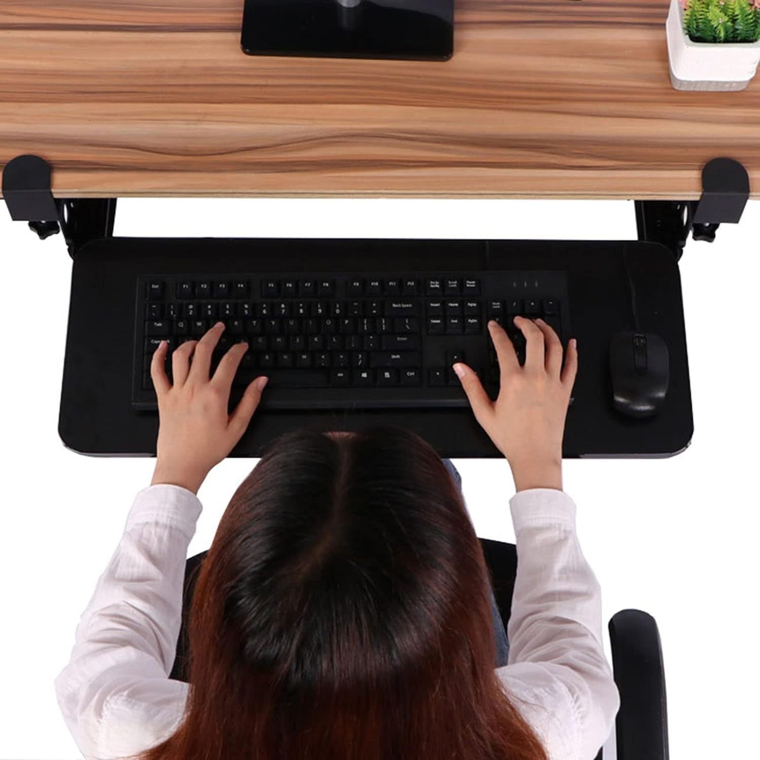 Ergonomic Clamp Keyboard Tray Under Desk Slide-Out Mouse Platform Easy Assembly