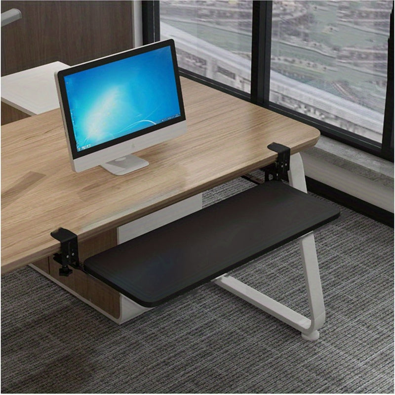 Ergonomic Clamp Keyboard Tray Under Desk Slide-Out Mouse Platform Easy Assembly