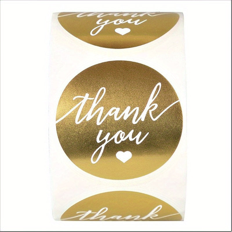 500pcs Roll Golden Thank You Sticker for Birthday