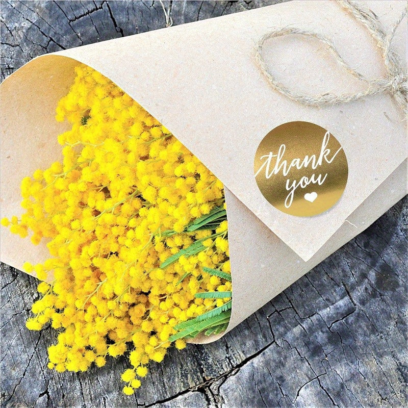500pcs Roll Golden Thank You Sticker for Birthday