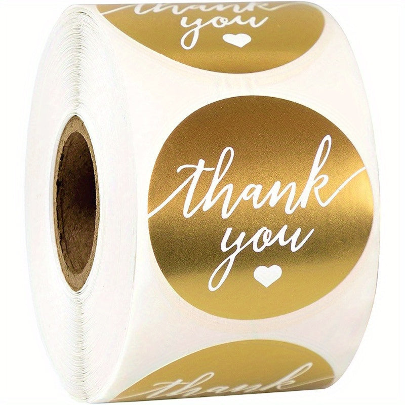 500pcs Roll Golden Thank You Sticker for Birthday