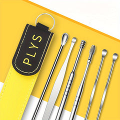 6pc Ear Picking Tool Set Portable Ear Spoon Ear Cleaning Tool