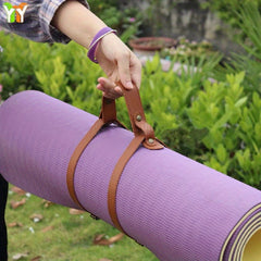 Adjustable PU Leather Blanket Yoga Mat Strap for All Bags