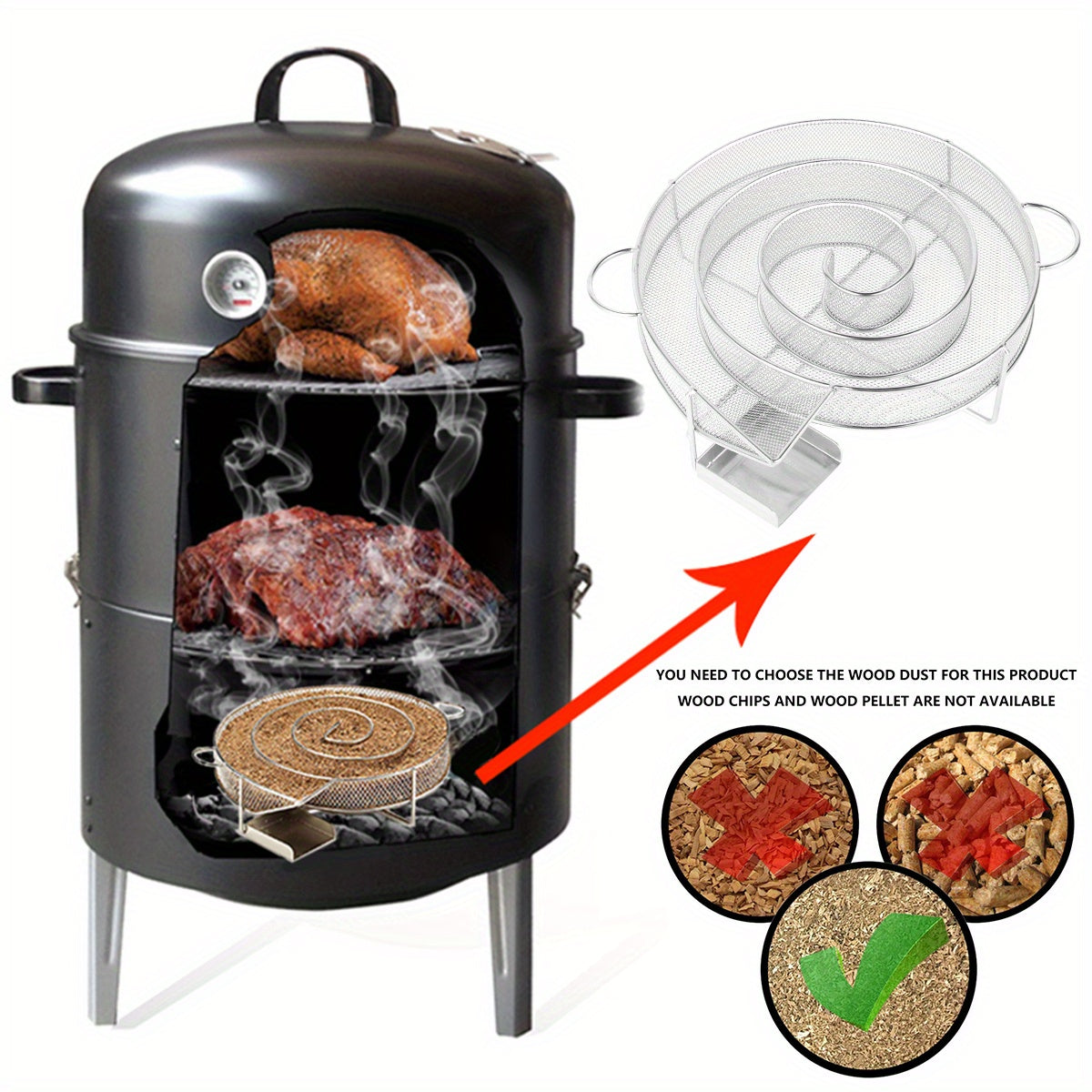 Stainless Steel Cold Smoke Generator for Kettle