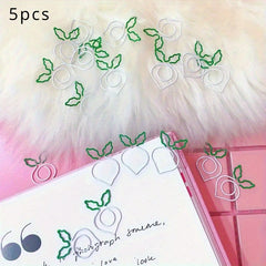 5pcs Radish Style Paper Clip Cartoon Memo Office Stationery