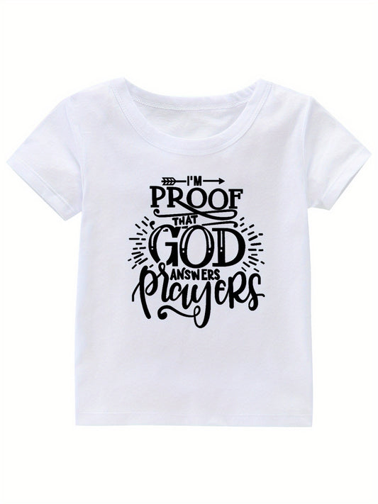 God Answers Prayers Print Girl's Cotton T shirt