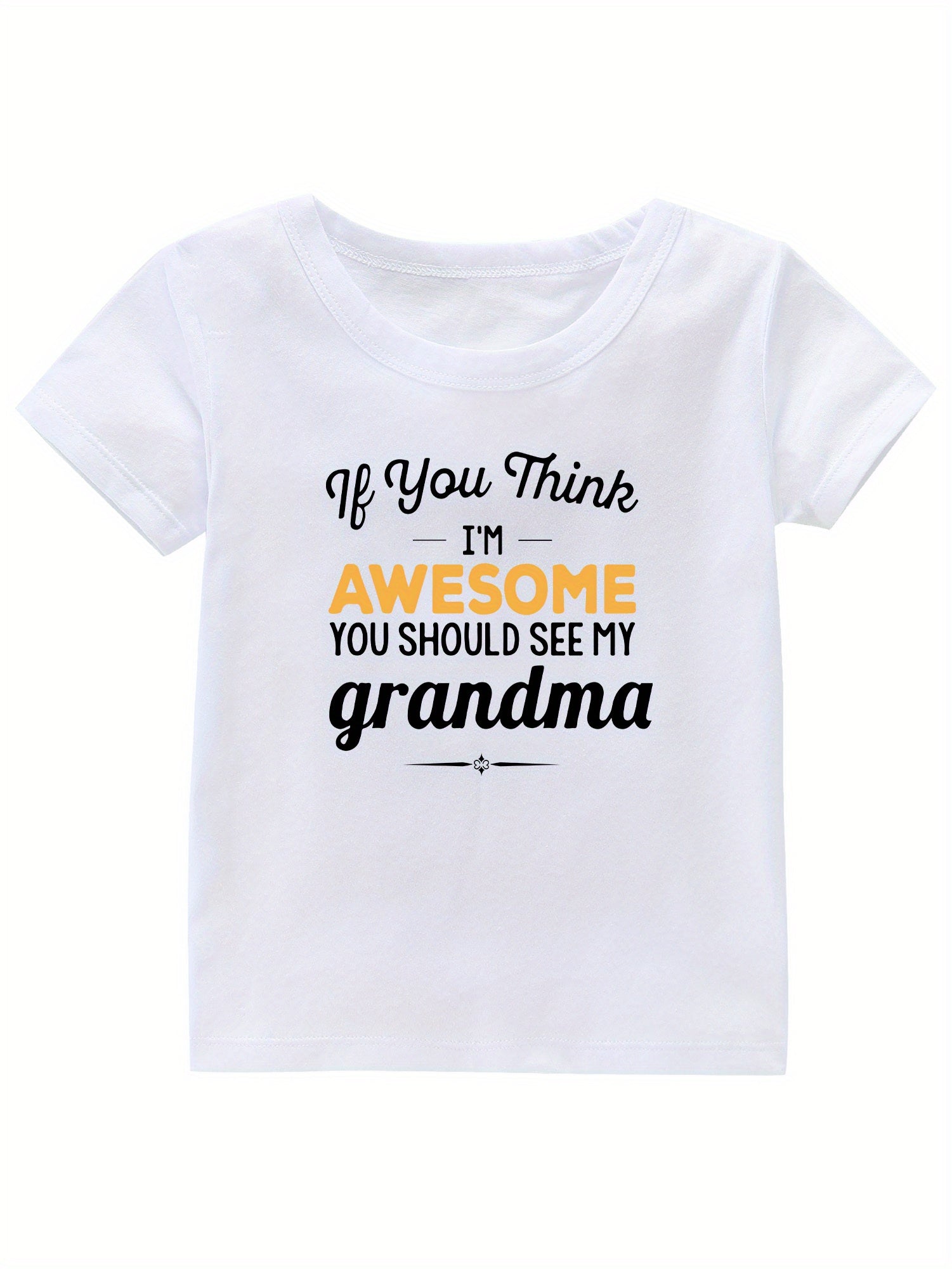 Grandma Print Girl's Cotton T shirt for Summer