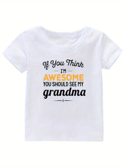 Grandma Print Girl's Cotton T shirt for Summer