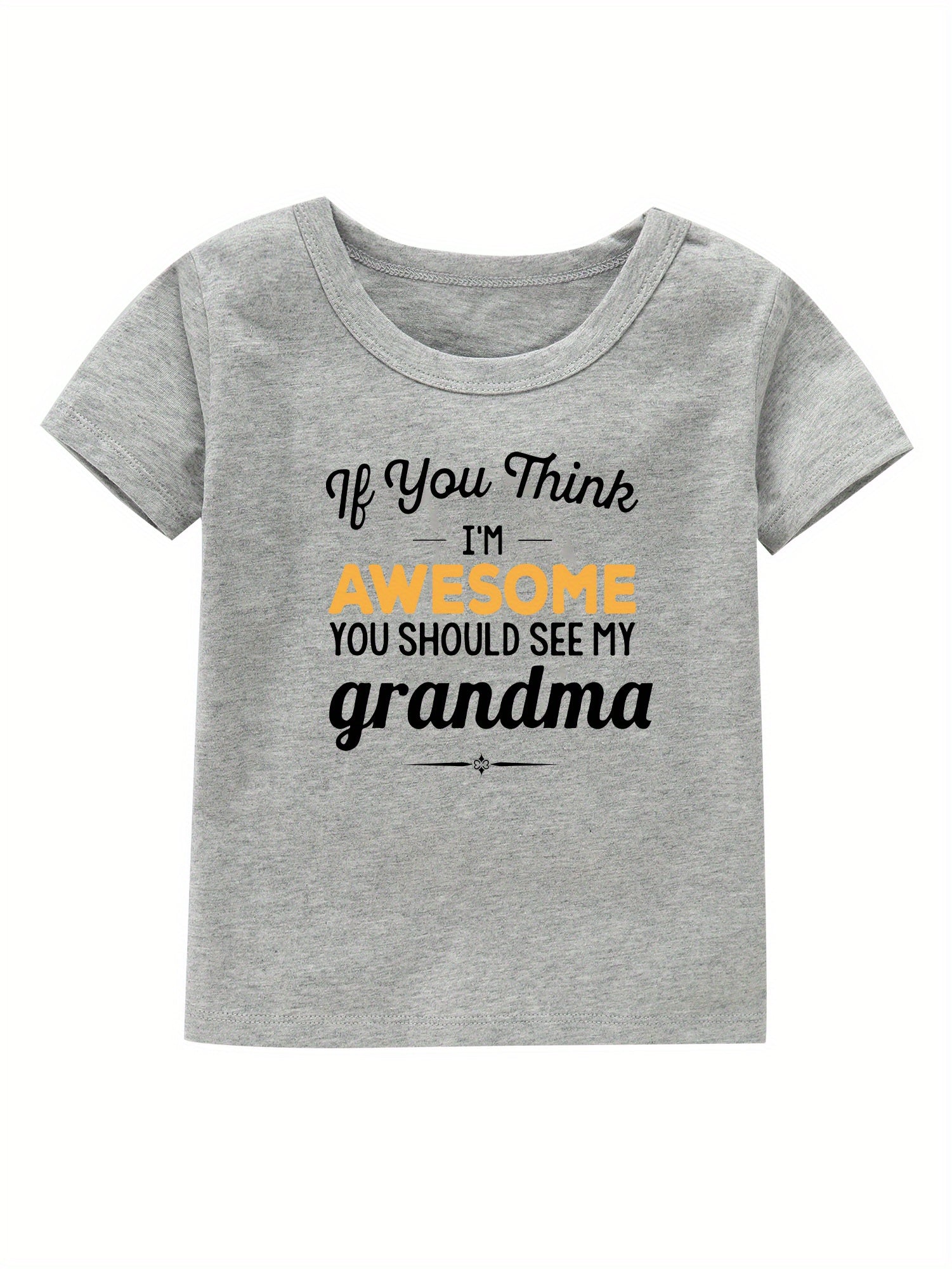 Grandma Print Girl's Cotton T shirt for Summer