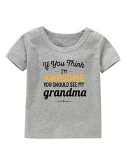 Grandma Print Girl's Cotton T shirt for Summer