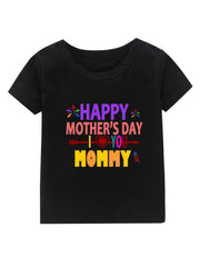 Mother's Print Girl's Cotton T shirt for Summer