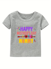 Mother's Print Girl's Cotton T shirt for Summer