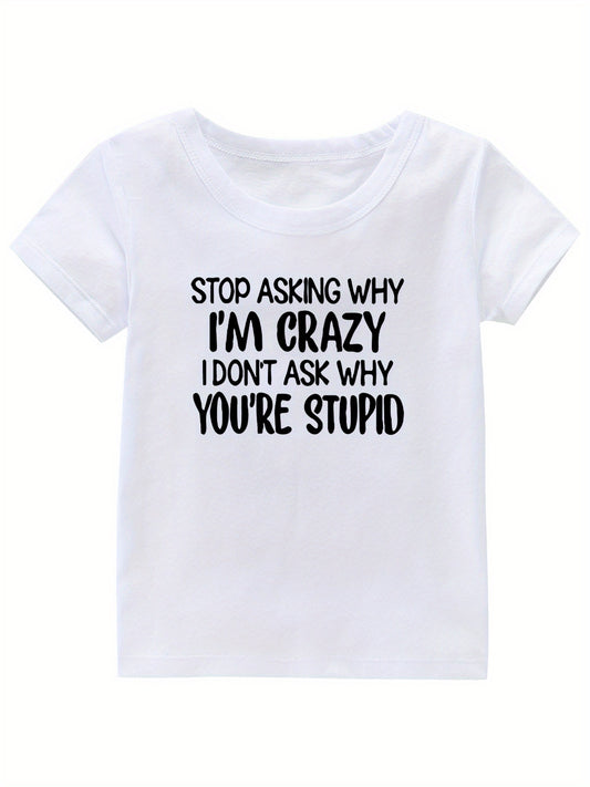 Crazy Print Girl's Cotton T-shirt for Summer