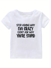 Crazy Print Girl's Cotton T-shirt for Summer
