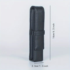 Pen Pouch Holder Real PU Washing Pen Bag