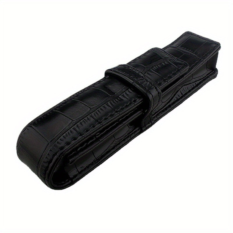 Pen Pouch Holder Real PU Washing Pen Bag