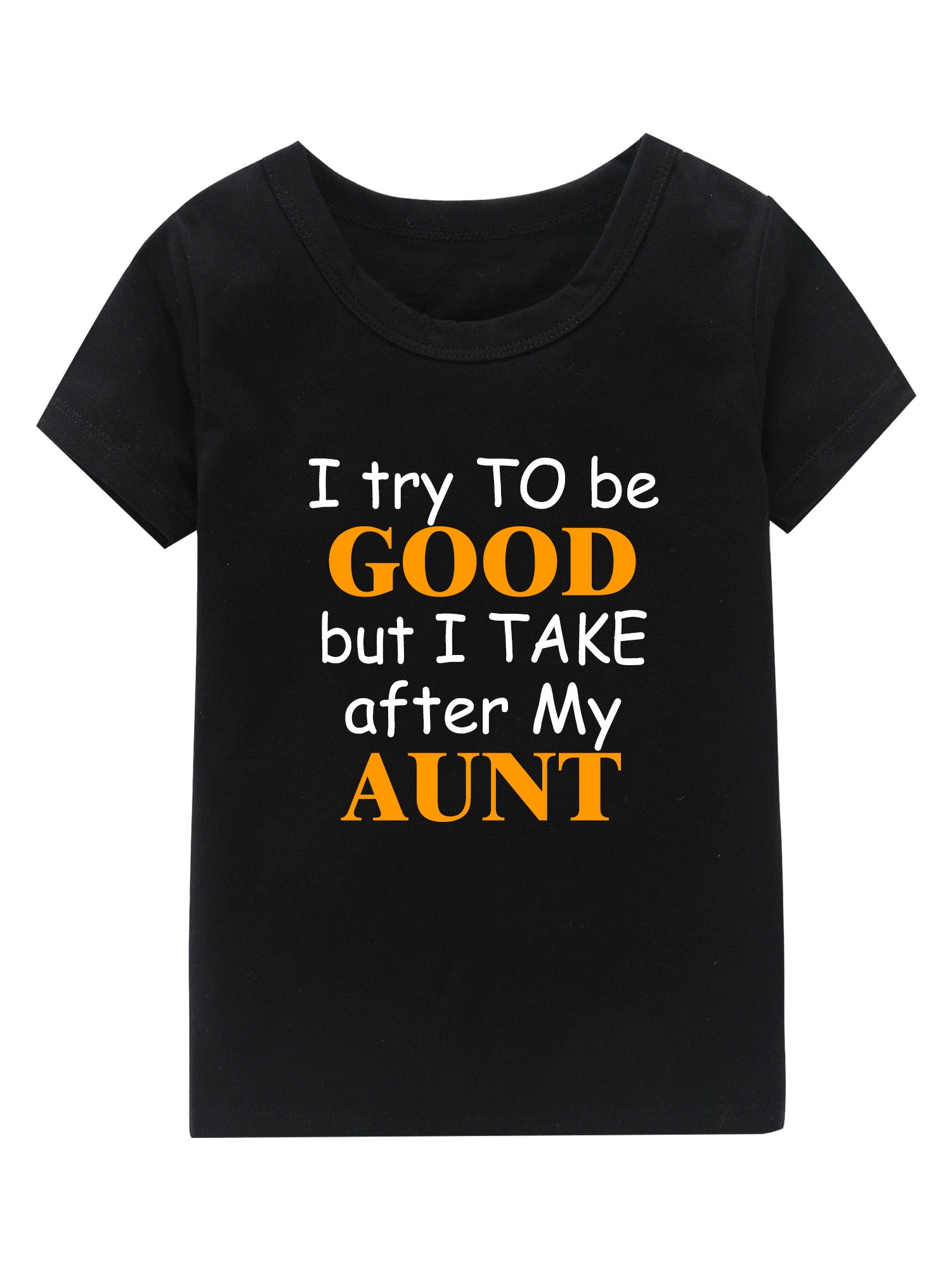 Good Aunt Print Girl's Cotton T-shirt for Summer
