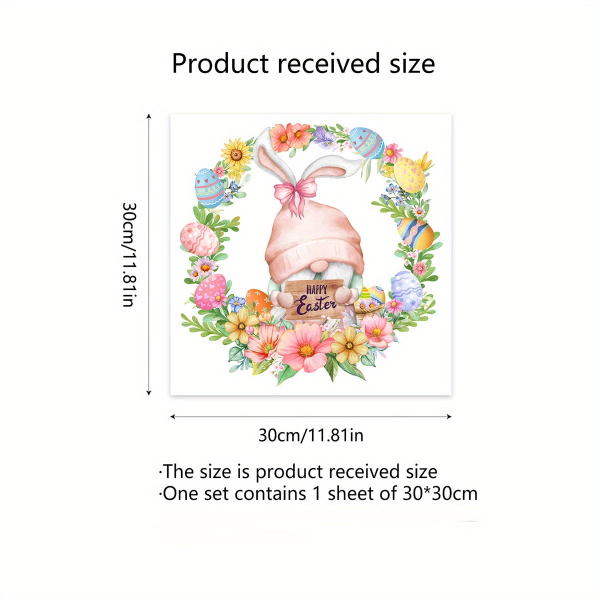Happy Easter Wall Sticker Decoration Self-adhesive Decal