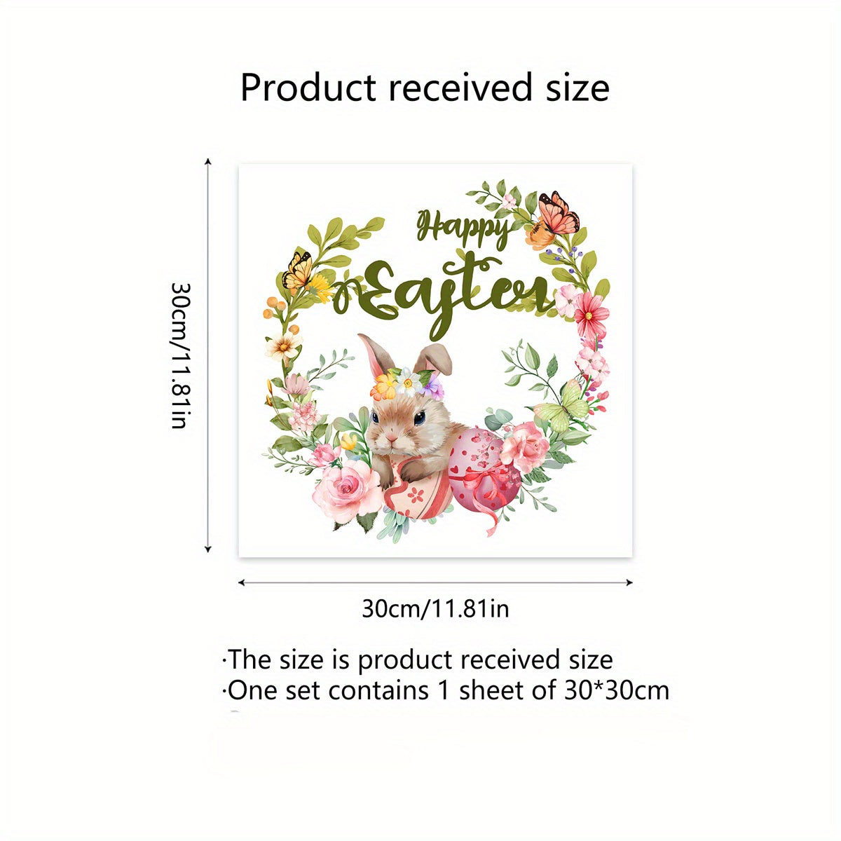Happy Easter Wall Sticker Decoration Self-adhesive Decal