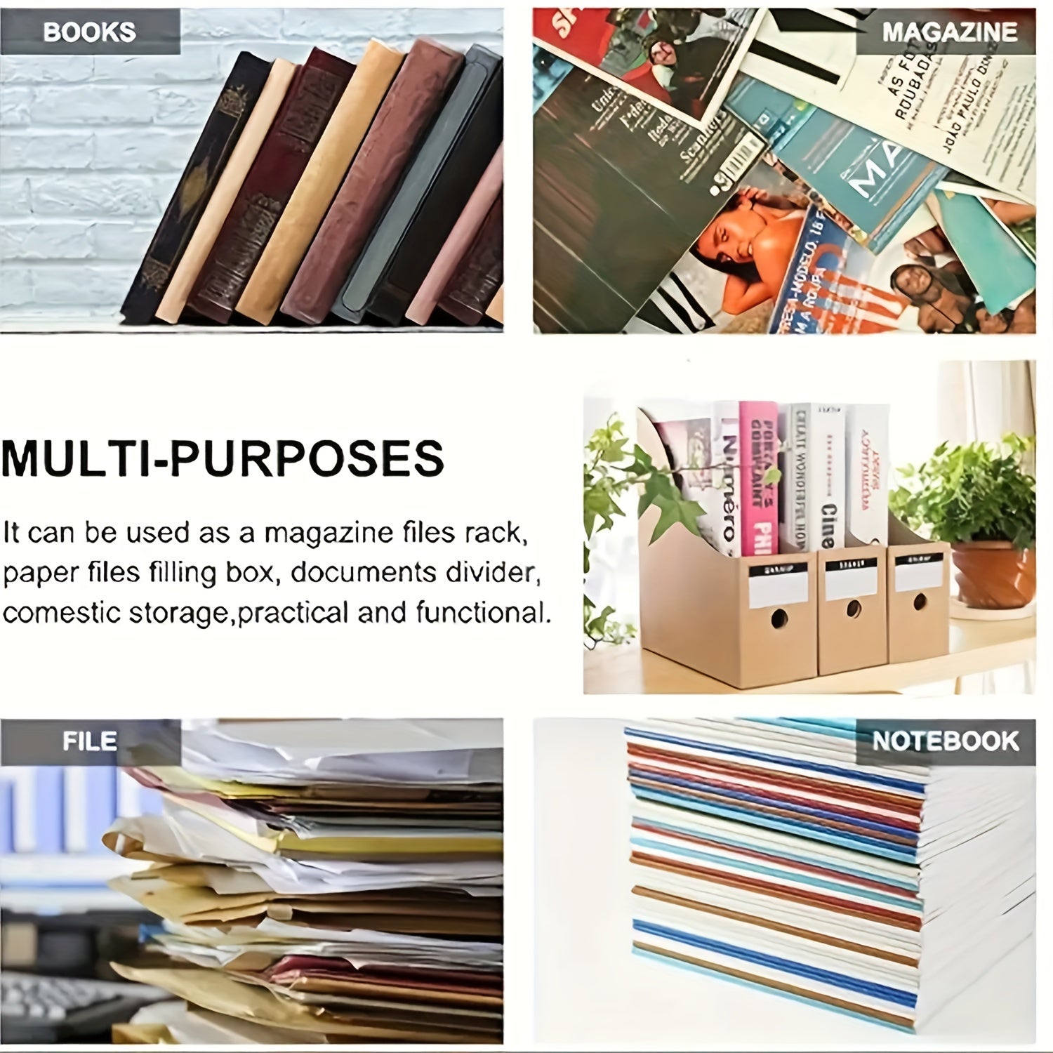 Paper File Storage Box Desk Organizer Desktop File Holder