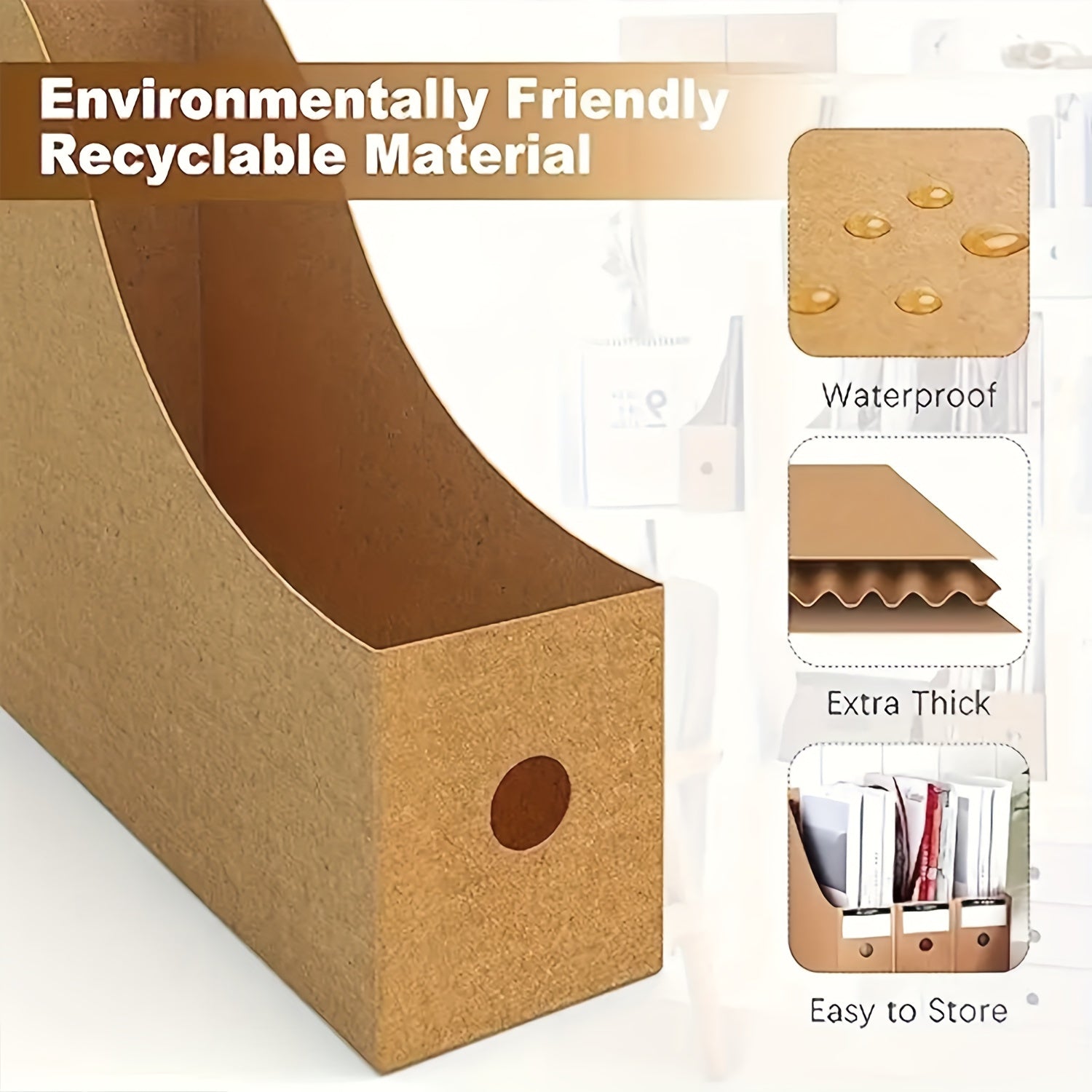 Paper File Storage Box Desk Organizer Desktop File Holder