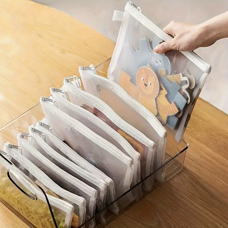5pcs A6 Mesh Zipper Pouch File Bag Waterproof Zipper Folder
