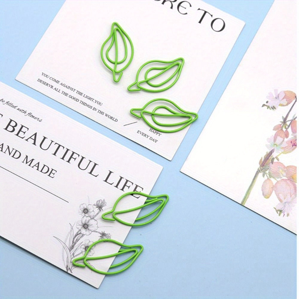 10pcs Stainless Steel Green Paper Clips Rustproof Metal Clips Durable Book Clip