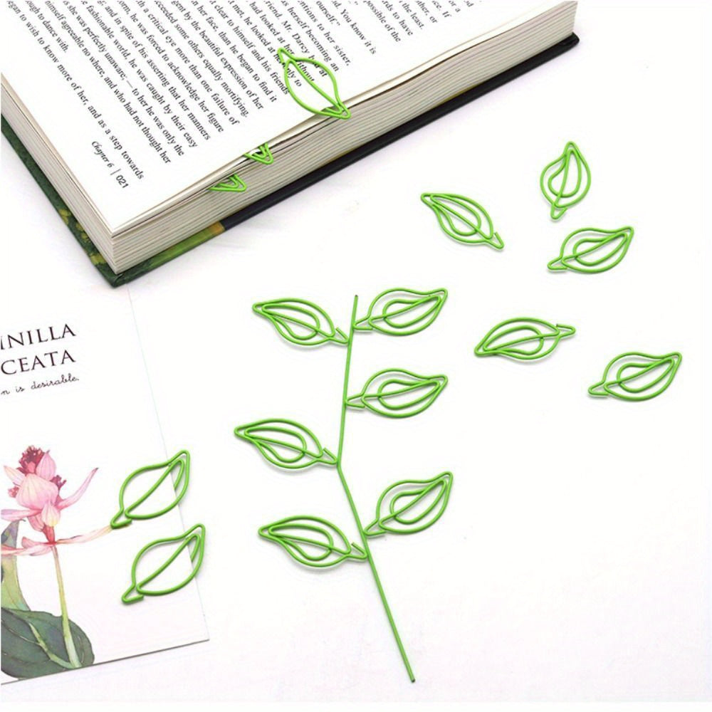 10pcs Stainless Steel Green Paper Clips Rustproof Metal Clips Durable Book Clip