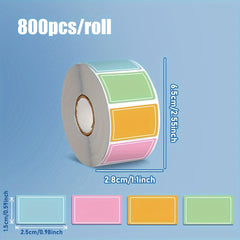 1600pcs 2 Rolls Colorful All Purpose Label Sticker
