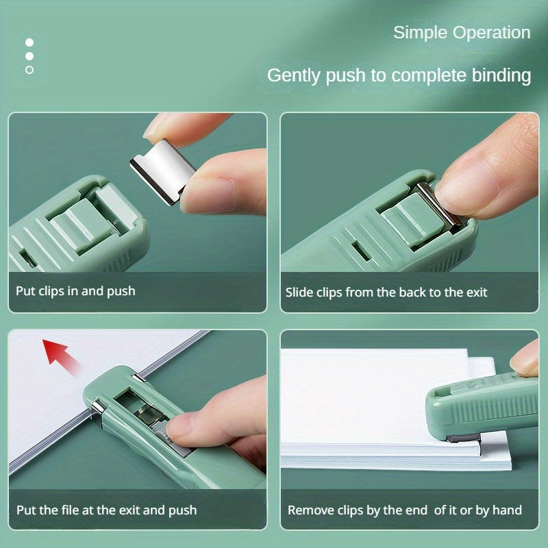 Push Clipper Traceless Stapler File Clippers Student Exam Papers