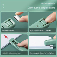 Push Clipper Traceless Stapler File Clippers Student Exam Papers