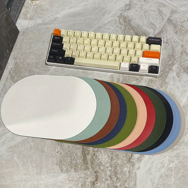 Faux Leather Mouse Pad Waterproof Non-slip Multiple Colors Office Home