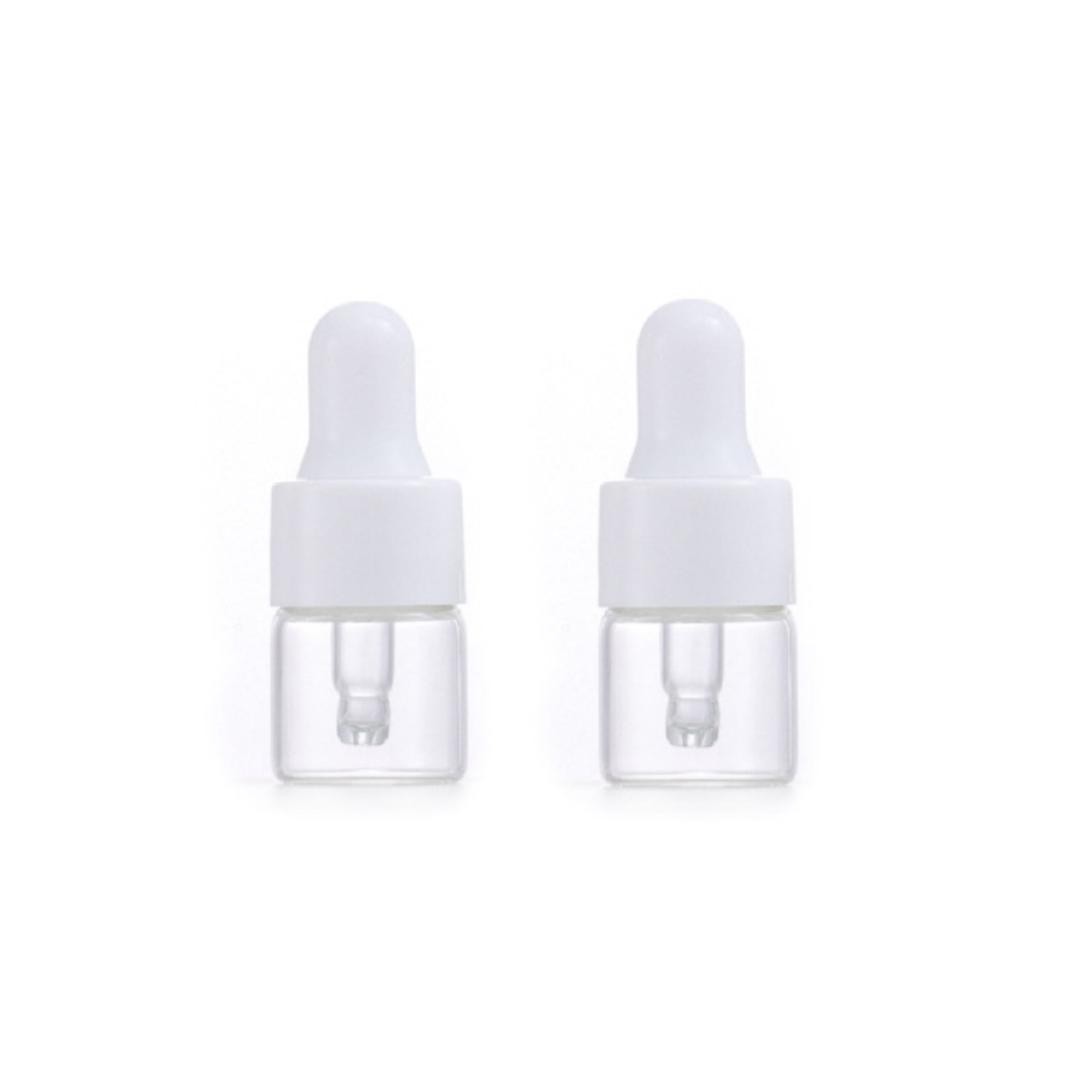 2pcs Mini Glass Dropper Bottles with Caps 1-5ml